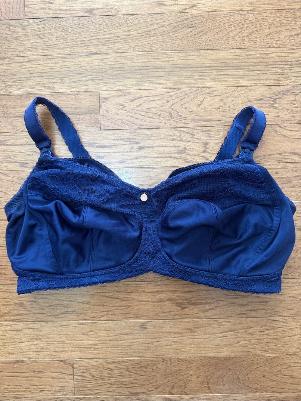 Navy Lace Wireless Nursing Bra - Women Intimates